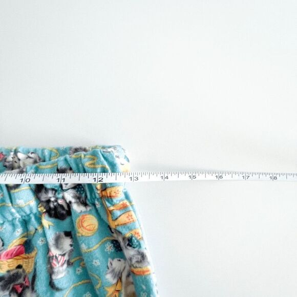 PJ Zzzz Womens Lounge Pajama Pants Flannel Drawstring Cats Kitten Blue XS - Picture 5 of 9